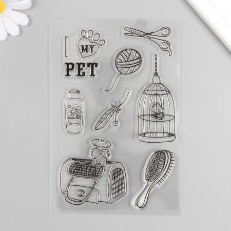 Stamp for creativity Silicon "Bird in the Cage" 16x11 cm