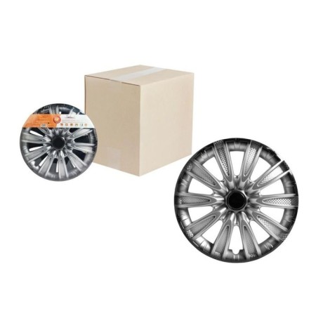 Wheel caps 14 "Tornado +", silver-black, carbon, 2 pcs Airline AWCC-14-07