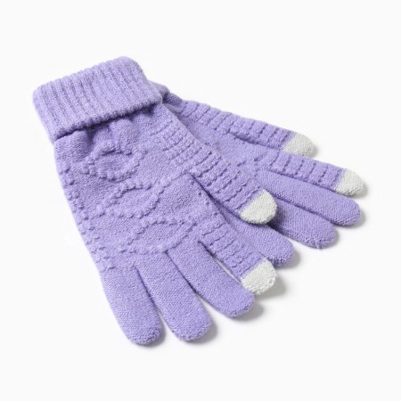 Female gloves, purple color, rr 7-8