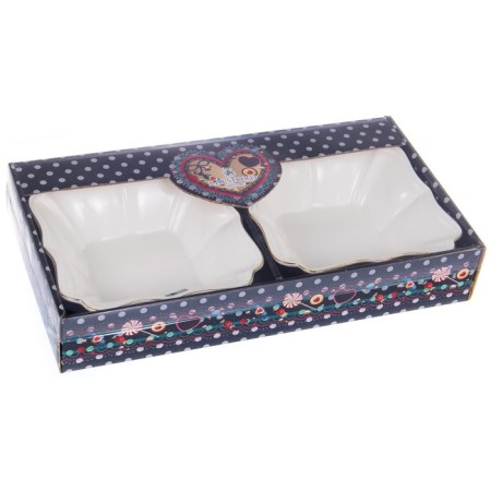 A set of curly salad bowls Balsford "Grace", new bone porcelain, d = 16 cm, 2 pcs-3