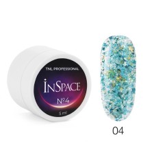 Гель для дизайна ногтей TNL Professional InSpace, светоотражающий, с голографическим глиттером, №04 космический ава