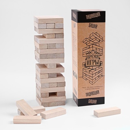 The falling tower of Jenga "Game Time", 54 Bruska, 27 x 7.5 cm-1