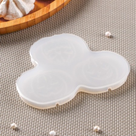 Silicone Mold for candy and chocolate "Pumpkin", 11 × 8.5 cm, pumpkin 5 × 4 cm, transparent color-4