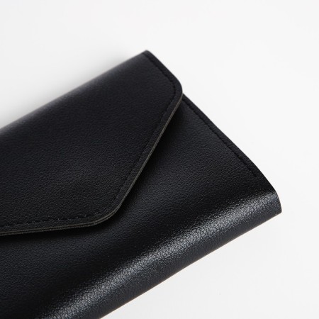 Women's wallet on the button, black color-2