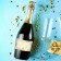 Stick on a bottle "Wedding champagne" gold