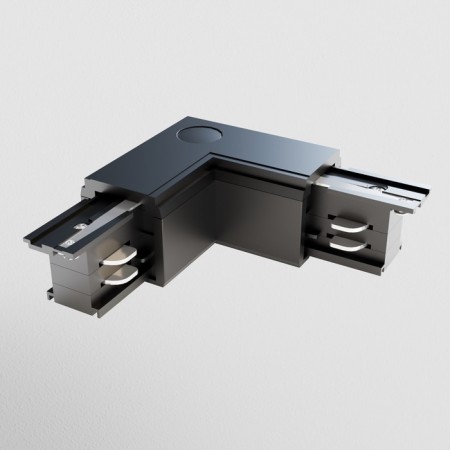 Connector of the Corner external for the Technical Tracl-31b-L patch track system, 9.9x9.9x3.2 cm, black color is black-1