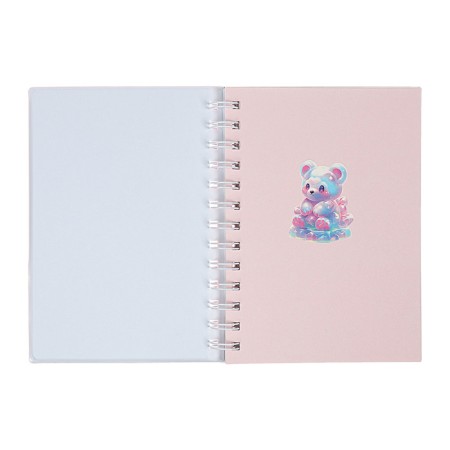 Notebook Gift Book on the comb 80l, line, color block, PVC cover 3D Bear (17.6x13.5cm) 105-4