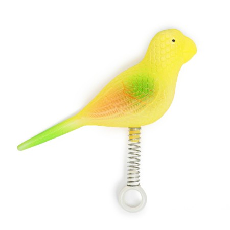 Toy for birds "Bird" on the spring, 11.9 x 3.4 x 12.5 cm, yellow-3