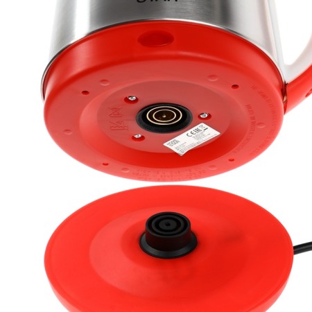 Electric kettle Homestar HS-1054, metal, 2.3 l, 1500 watts, silver-red-6