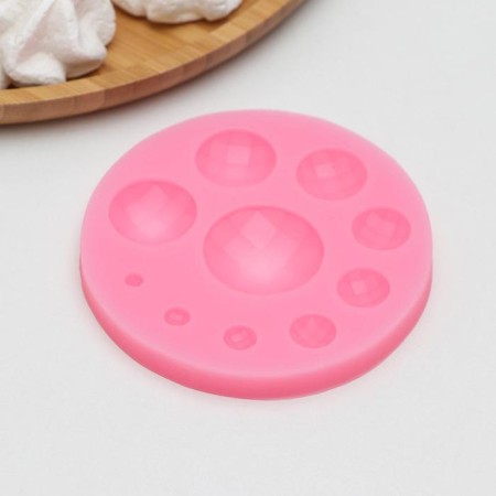 Mold "circles in the grid", silicone, d = 10 cm, color mix-2