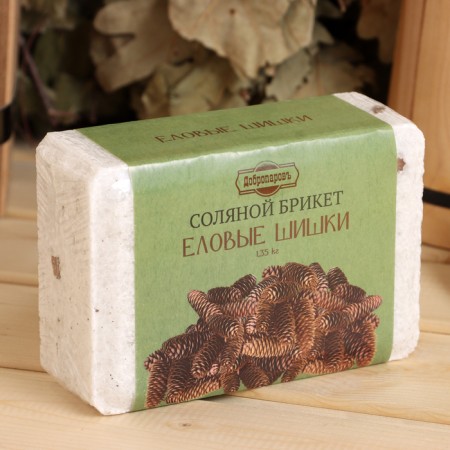 Salt briquette "spruce cones" with Altai herbs, 1.35 kg "Dobroparov"