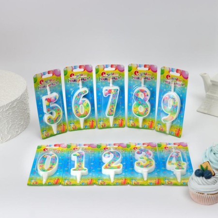 Show Box with candles for cake numbers "Happy Birthday", 10.2 cm, 50 pieces-4