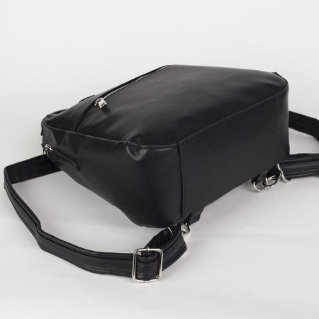 Backpack - female bag, artificial leather, black color-3