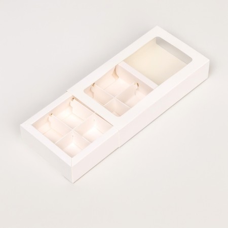 Folding box under 8 sweets, 18 x 10 x 3.5 cm, white-3