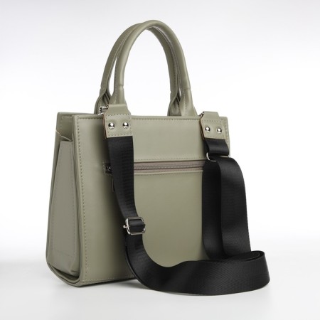 Female bag Textura, tout, average size, khaki color-4