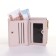 Women's wallet on the button, pink color