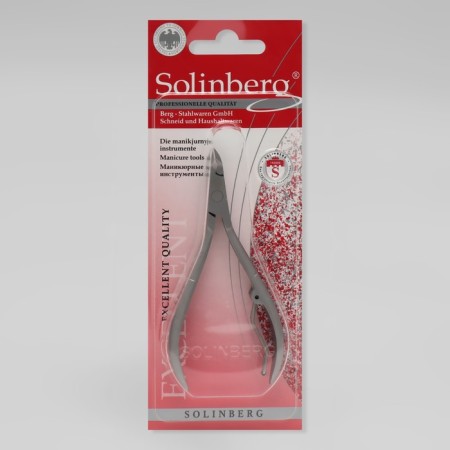 Manicure nippers for cuticles, 10 cm, blade length - 5 mm, on the blist, the color is silver matte, 32811/2T-2