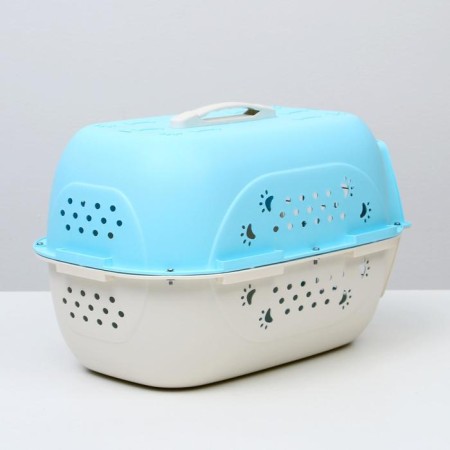 Carriage for animals is plastic, 47.5 x 33 x 31 cm, blue-2