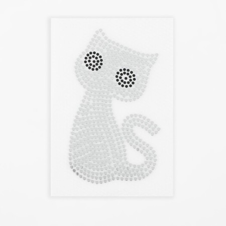 Thermal appliance "kitten", with sequins, 3.2 × 5.5 cm, silver/black color-1
