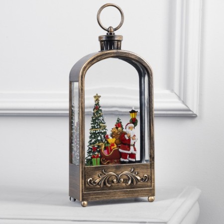 LED figure "Lantern with Santa Claus" 13 × 25.5 × 8 cm, plastic, AAX3 batteries (not in the kit), USB, glow warm white-1