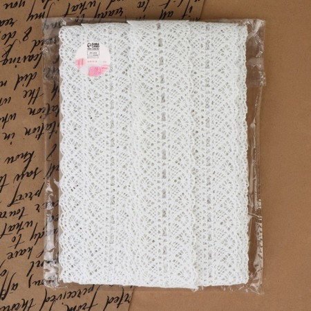 Knitted lace, 45 mm × 10 ± 1 m, white color-3