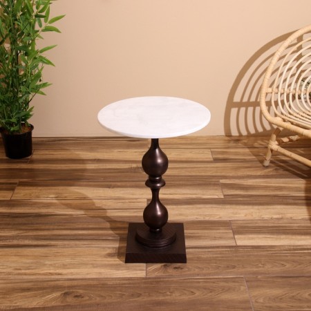 Coffee table 41x41x57 cm, aluminum/marble