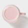 Ceramic mug with a spoon "Good morning", 450 ml, pink color