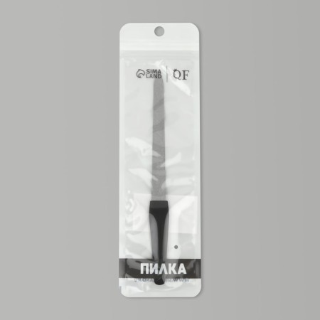 Metal file for nails, rubberized handle, 17 cm, silver/black color-3
