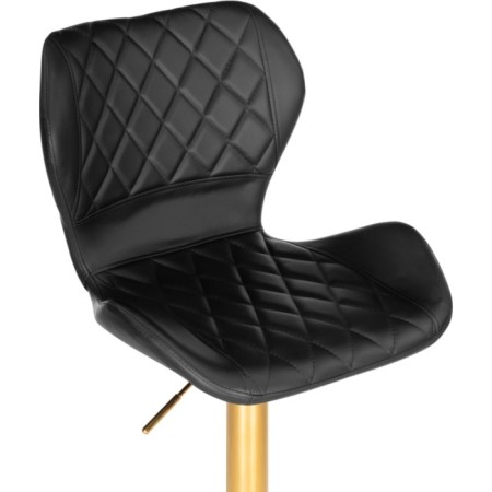 Barrier stool PORCH Metal/Eco -leather, gold/black 48x47x91 cm-4