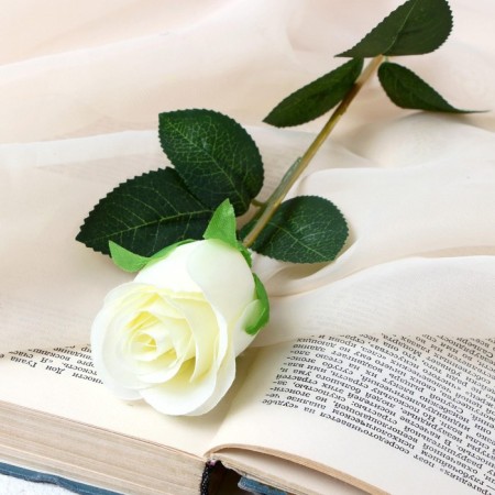 Artificial flowers "Bunny Rose" 5x50 cm, white