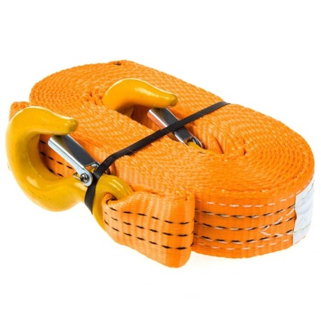 Ribbon SkyWay cable, 4 tons, 5 m, 2 hooks, reinforced, orange, s03101022-1