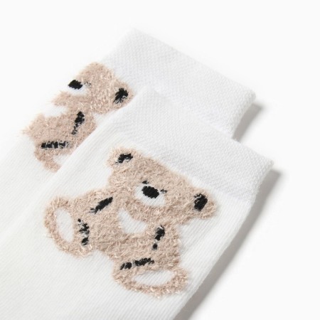 Women's socks kaftan "bear" size 36-39 (23-25 ​​cm), milk-1