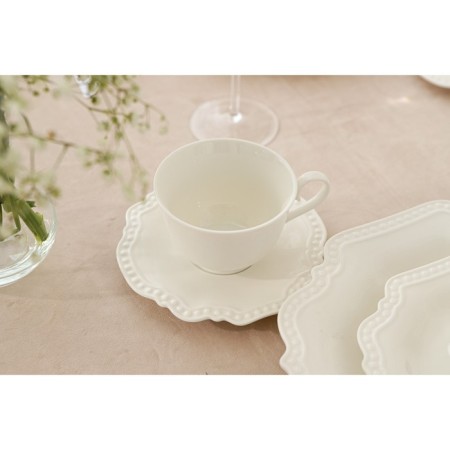 Tea steam porcelain Magistro "suite", 2 items: 280 ml mug, saucer d = 15.5 cm, white color-7