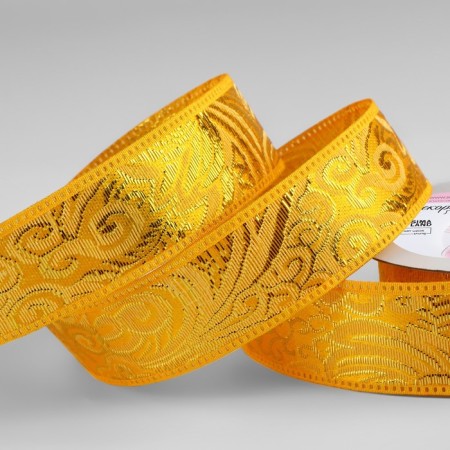 Decorative tape "Jacquard", 25 mm, 9 ± 0.5 m, gold color