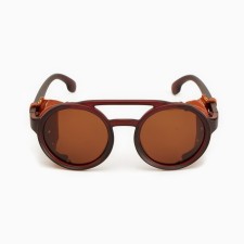 Sunny glasses, UV 400, leather curtains, pipe 14.1 cm, width 12.1 cm, lens 5.2 x 5 cm