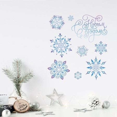 Sticking with a luminous layer of "snowflakes", 10.5 x 14.8 cm, New Year-2