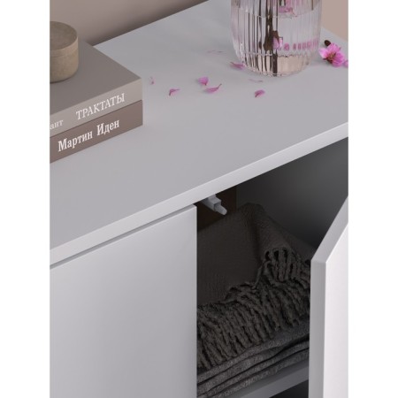 Cabinet dresser 2x door Ultra PUSH, 602 × 290 × 701 mm, white smooth color-1