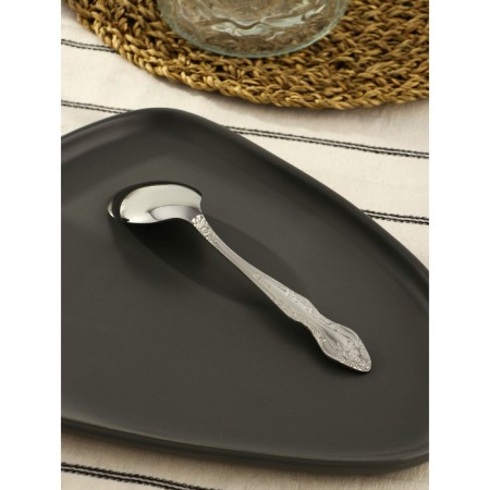 Dessert spoon "Troika", h = 18 cm, thickness 2 mm, silver color-1