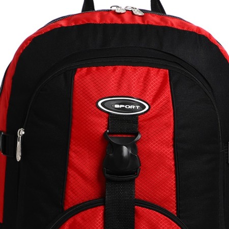 Tourist backpack on lightning, 5 outer pockets, black/red color-4