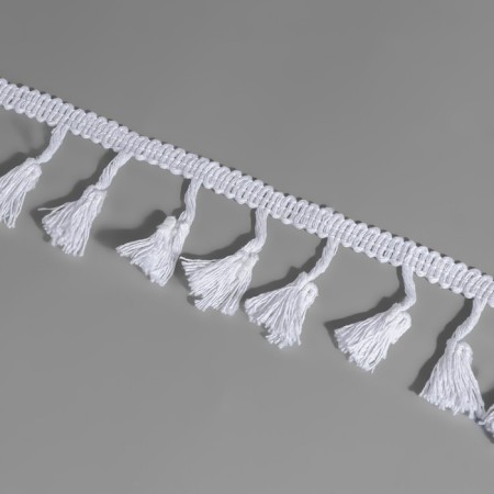 Decorative braid "Furger", 45 mm, 10 ± 1 m, white color-1