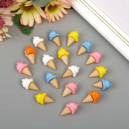 A set of buttons of decorative plastic "Ice Cream Horn" (set 18 pcs) 2.2x1.3 cm