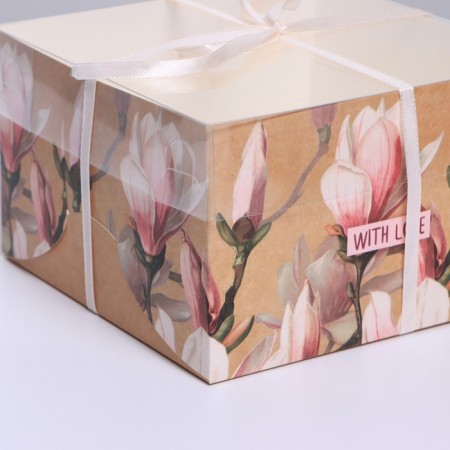 Capcake box, confectionery packaging, 4 cells "Magnolia", 16 x 16 x 10 cm-2