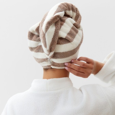 Chalma for drying hair Ethel "stripes", cell, 65*25 cm, 100% p/e-2