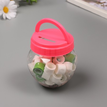 Glue tape plastic in the jar "White and Green" NR 40 pcs 1.2 cm, dl. 0.9 m 7x7x9 cm-2