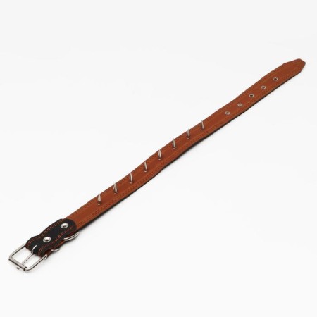 The leather collar "strict spike", 70 x 3.5 cm, Osh 45-60 cm, black-3