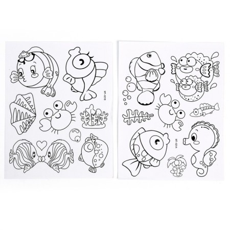 Set for creativity: EVA applique with crumbs and coloring - stickers "Sea inhabitants"-3