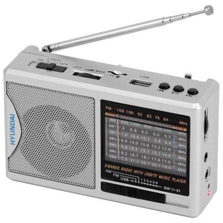 Portable Hyundai H-PSR160 Silver USB Microsd-1