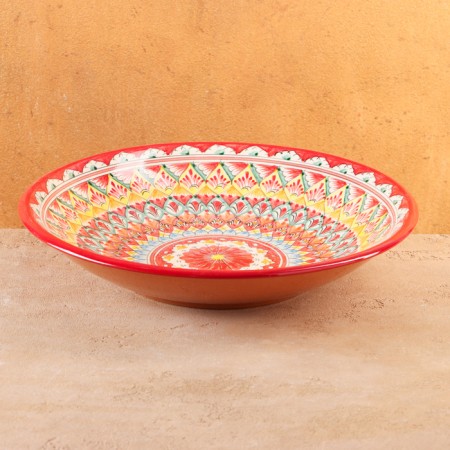 Largan Rishtan ceramics "Flowers", 33 cm, red