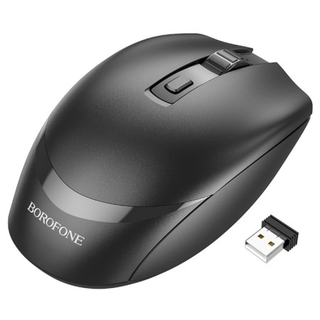 Mouse Borofone BG7, wireless, optical, 1600 dpi, black-1