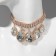 Choker-Coker "drop" rhinestones, white in gold